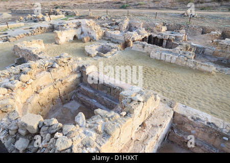 Ruines d'un ancien temple au complexe archéologique de Paphos, Chypre Banque D'Images