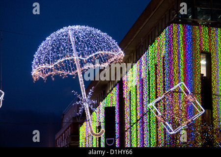 Les lumières de Noël sur Oxford Street London England UK début de soirée Banque D'Images