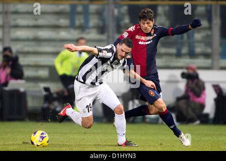 Leonardo Bonucci (Juventus), Nene Anderson Miguel da Silva (Cagliari), le 21 décembre 2012 - Football / Soccer : Italien 'Serie' un match entre Cagliari 1-3 la Juventus au Stadio Ennio Tardini de Parme, en Italie. (Photo de Maurizio Borsari/AFLO) [0855] Banque D'Images