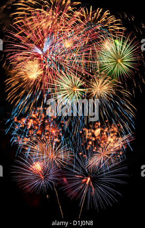 D'artifice de couleurs multiples sur fond sombre Banque D'Images