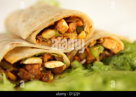 Légumes Indien paneer roll. Banque D'Images