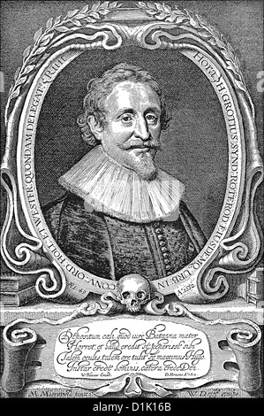 Portrait de Hugo Grotius ou Huigh ou Hugo de Groot, 1583 - 1645, un philosophe, théologien, juriste de Hollande Banque D'Images