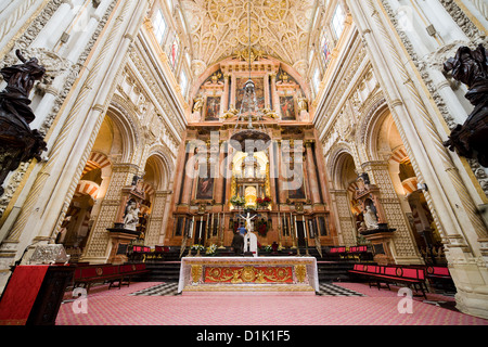 Maître-Autel de la cathédrale Mezquita de Cordoue, Andalousie, espagne. Banque D'Images