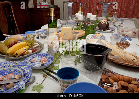 Table de dîner de Noël Banque D'Images