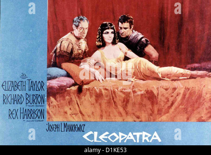 Cléopâtre Cléopâtre César (Rex Harrison), Cleopatra (Elizabeth Taylor), Mark Antonius (Richard Burton) *** légende locale *** Banque D'Images