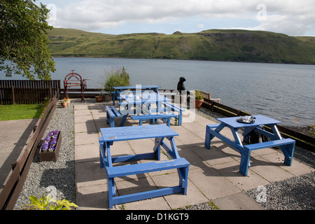 Old Inn ; jardin ; île de Skye, Écosse, Royaume-Uni Banque D'Images