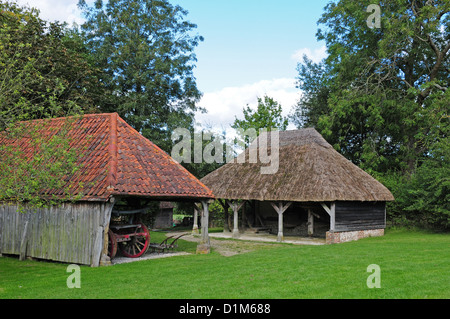 Hangar ouvert de Charlwood et le cheval de Caprice West Kingsdown. Weald et Downland Open Air Museum. Banque D'Images