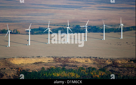 Photographie aérienne wind farm le sud-est du Wyoming Banque D'Images