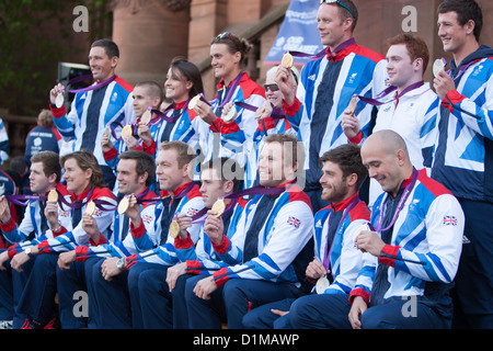 Homecoming Parade célébrations pour les médaillés olympiques écossais et de champions. Glasgow, Ecosse. Banque D'Images