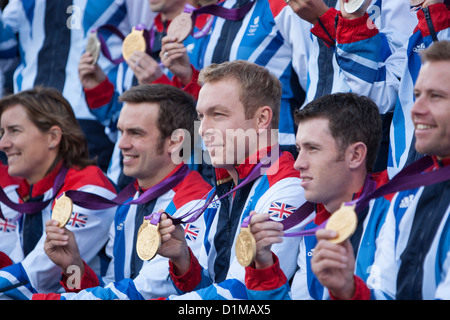 Homecoming Parade célébrations pour les médaillés olympiques écossais et de champions. Glasgow, Ecosse. Banque D'Images