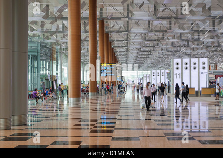 Terminal 3 hall de départ à l'aéroport de Changi, Singapour Banque D'Images