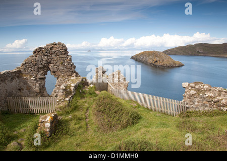 Duntulm Castle, Tulm, Bay, Trotternish ; île de Skye, Écosse, Royaume-Uni Banque D'Images