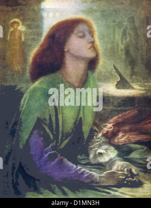 Ce tableau de Rossetti, intitulé Beata Beatrix, a été peint en 1863 pour Lord Mount Temple et se trouve dans la Tate Gallery. Banque D'Images