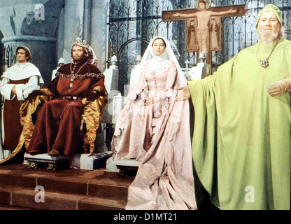 Die Ritter Der Tafelrunde Table ronde Chevaliers Mel Ferrer, Ava Gardner, Felix Aymer Koenig Artus (Mel Ferrer,2vl) mit senneur Banque D'Images