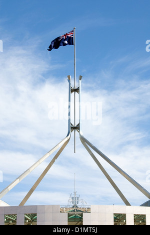 Le drapeau australien, La Maison du Parlement, Canberra, Australie Banque D'Images