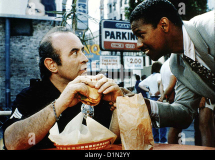 Der Chaoten-Cop condition cardiaque Bob Hoskins, Denzel Washington Der Polizist rassistische Jack Mooney (Bob Hoskins) kann den Banque D'Images