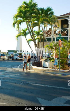 Le centre-ville de Lahaina, sur l'île de Maui. Banque D'Images