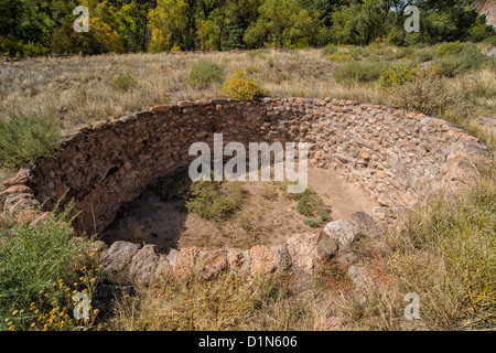 Tyuonyi pueblo de Bandelier National Monument, Nouveau Mexique Banque D'Images