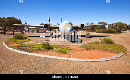 Fusées d'affichage de l'ombre historique de l'histoire parc fusée Rocket heritage park Australie du Sud de Woomera meteor chasseur à réaction Banque D'Images