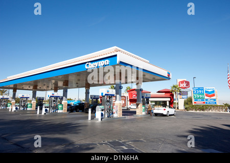 Station de carburant essence Chevron Las Vegas NEVADA USA Banque D'Images