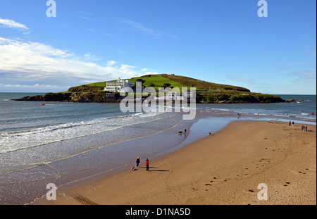 Ile de Burgh et plage de Bigbury, Devon, Angleterre, Royaume-Uni Banque D'Images