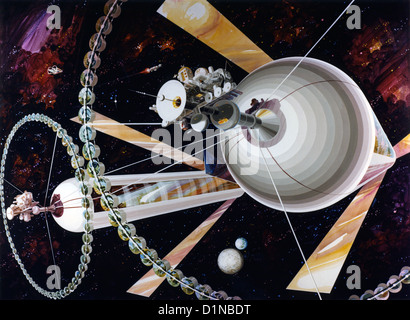 Colonie de l'espace de l'art des années 1970 Colonies cylindrique Banque D'Images