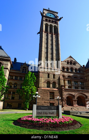 L'ancien hôtel de ville avec tour de l'horloge et Cour de justice Toronto Ontario Canada Banque D'Images