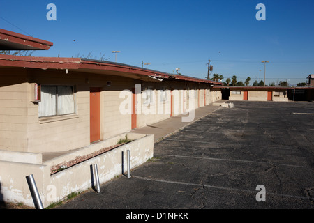 Chambres à vide abandonné vieux motel sur le strip Las Vegas NEVADA USA Banque D'Images