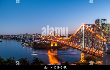 Histoire Pont sur le fleuve de Brisbane, Brisbane, Queensland, Australie Banque D'Images