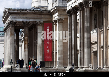 Londres, Grande-Bretagne, la National Gallery de Trafalgar Square Banque D'Images