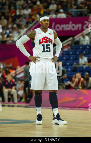 Carmelo Anthony (USA) qui se font concurrence sur la médaille d'or jeu de basket-ball aux Jeux Olympiques d'été, Londres 2012 Banque D'Images
