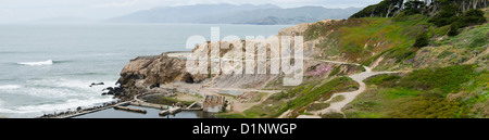 Vue panoramique des ruines de l'Sutro Baths, San Francisco, Californie Banque D'Images