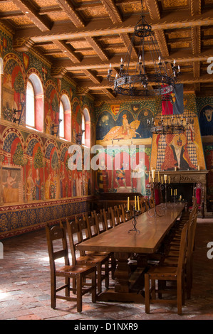 Grande salle à manger du Castello di Amorosa, Napa Valley, Californie Banque D'Images