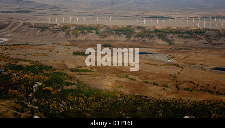 Photographie aérienne wind farm le sud-est du Wyoming Banque D'Images