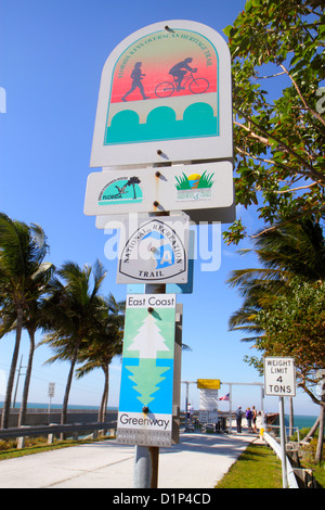 Florida Florida Keys, US Highway route 1 One, Overseas Highway, Vaca Key, Marathon, Old Sevenmile Seven Mile Historic Bridge, Gulf of Mexico Coast, Florida B Banque D'Images