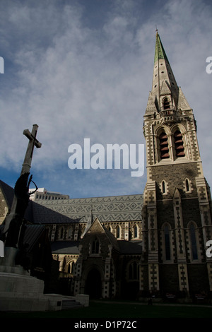 La cathédrale anglicane Christ Church dans la ville de Christchurch, en Nouvelle-Zélande, a été construit en 1860 et achevé en 1904. Banque D'Images