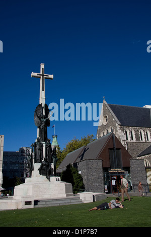 La cathédrale anglicane Christ Church dans la ville de Christchurch, en Nouvelle-Zélande, a été construit en 1860 et achevé en 1904. Banque D'Images