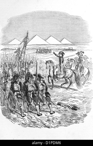 Napoléon Bonaparte (1769-1821). Chef militaire et politique de la France et l'empereur des Français à la bataille des Pyramides. Banque D'Images