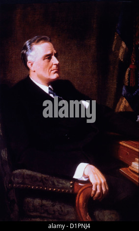Franklin Delano Roosevelt (1882-1945), 32e président des États-Unis d'Amérique, Portrait officiel de la Maison Blanche, 1933 Banque D'Images