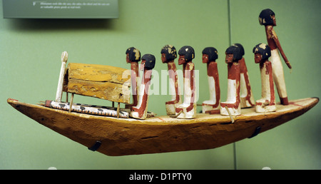 L'art égyptien tombe de Nakht-Kau. Groupe d'Heracleopolis tombe, 1e Période Intermédiaire, 2140-2040 BC. Musée national. Le Danemark. Banque D'Images