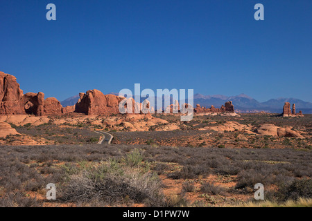 À la tourelle à Arch, Arches National Park, Moab, Utah, USA Banque D'Images
