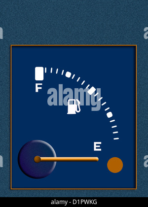 Jauge de carburant ou de numérotation vide Banque D'Images