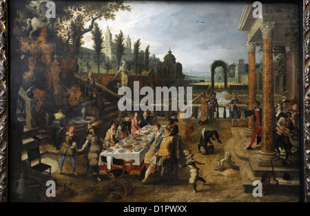 Vrancx fosse (1573-1647). Peintre flamand. Banquet en plein air. Musée des beaux-arts de Budapest. La Hongrie. Banque D'Images