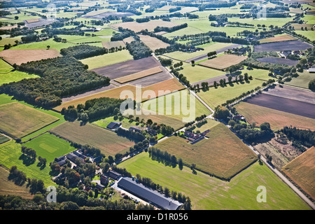 Les Pays-Bas, Goor, de fermes et de champs. L'agriculture. Aerial Banque D'Images