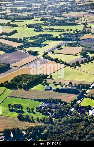 Les Pays-Bas, Goor, de fermes et de champs. L'agriculture. Aerial Banque D'Images