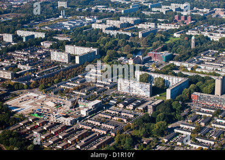 Les Pays-Bas, Utrecht, quartiers d'habitation dans la partie nord de la ville. Vue aérienne. Banque D'Images