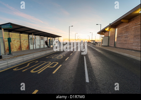 Le busway guidé à Longstanton qui s'exécute à partir de la Cambridge à St Ives Banque D'Images
