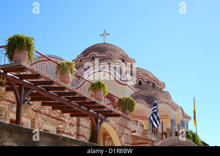 Le monastère de l'Archange Michael avec une partie de l'ongle Saint de la crucifixion de Jésus Christ, l'île de Thassos, Grèce Banque D'Images