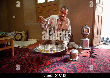 Le Maroc, Ouarzazate, Hôtel Berbere Palace. Salon de thé. Banque D'Images