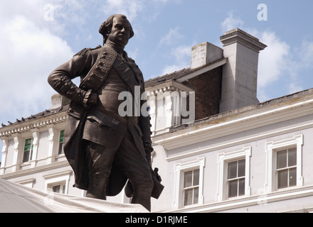 Statue de Robert, baron Clive, 'Clive of India' dans le carré, Shrewsbury Banque D'Images